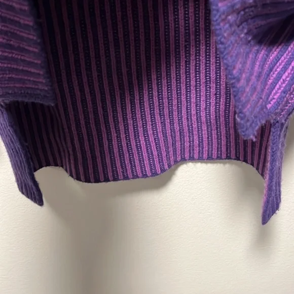 NAADAM Purple Two Tone Turtleneck High/Low Sweater, Wool/Cashmere Blend, Size S - Picture 8 of 10